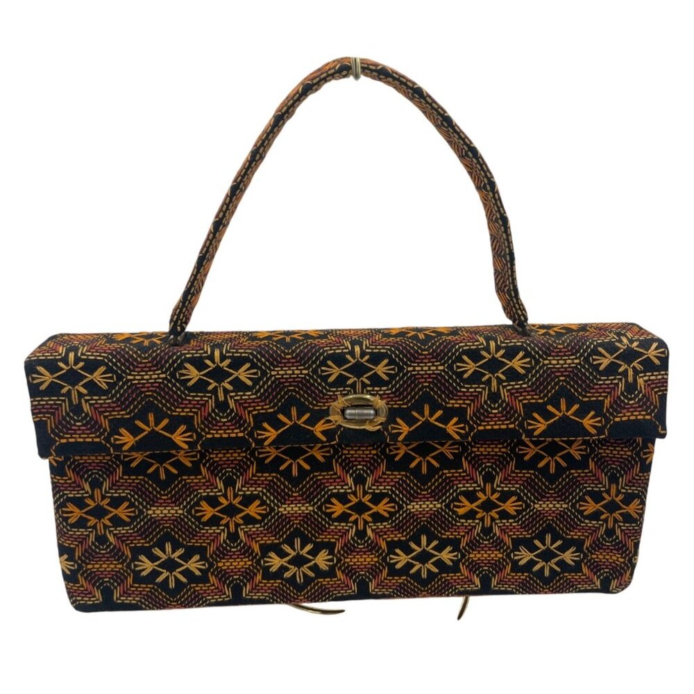 Bohemian Vintage Clutch Purse Colorful Tribal Embroidery Boho Retro